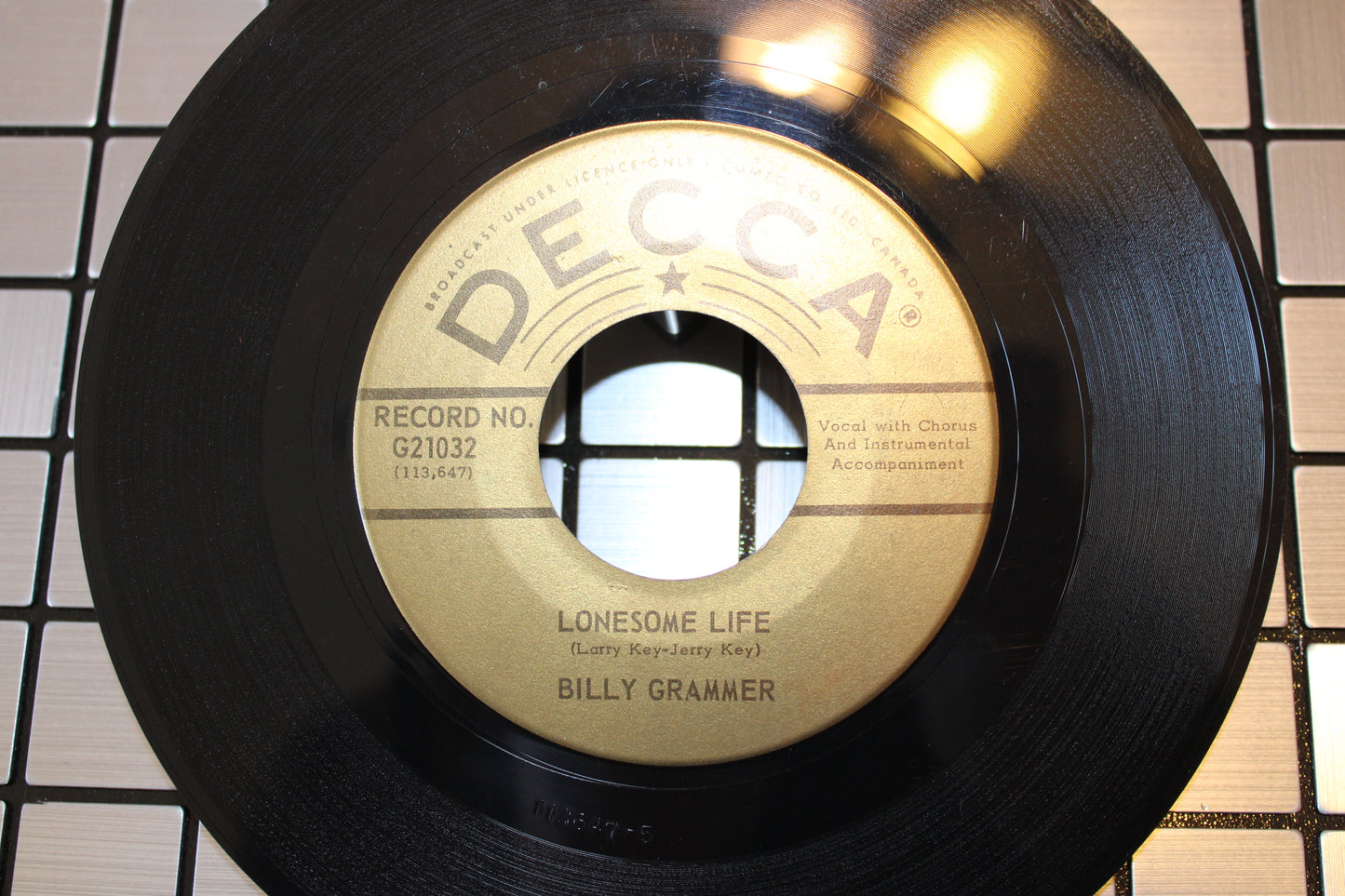 GOLD label DECCA G21032 Billy Grammer Lonesome Life / Wabash Cannon Ball