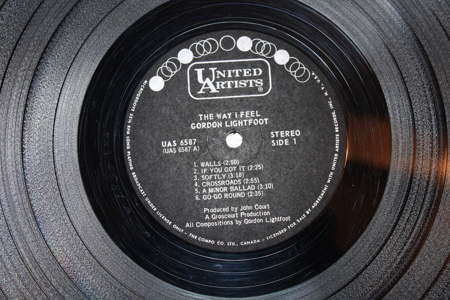 Gordon Lightfoot – The Way I Feel  UAS 6587 from 1967 vinyl record