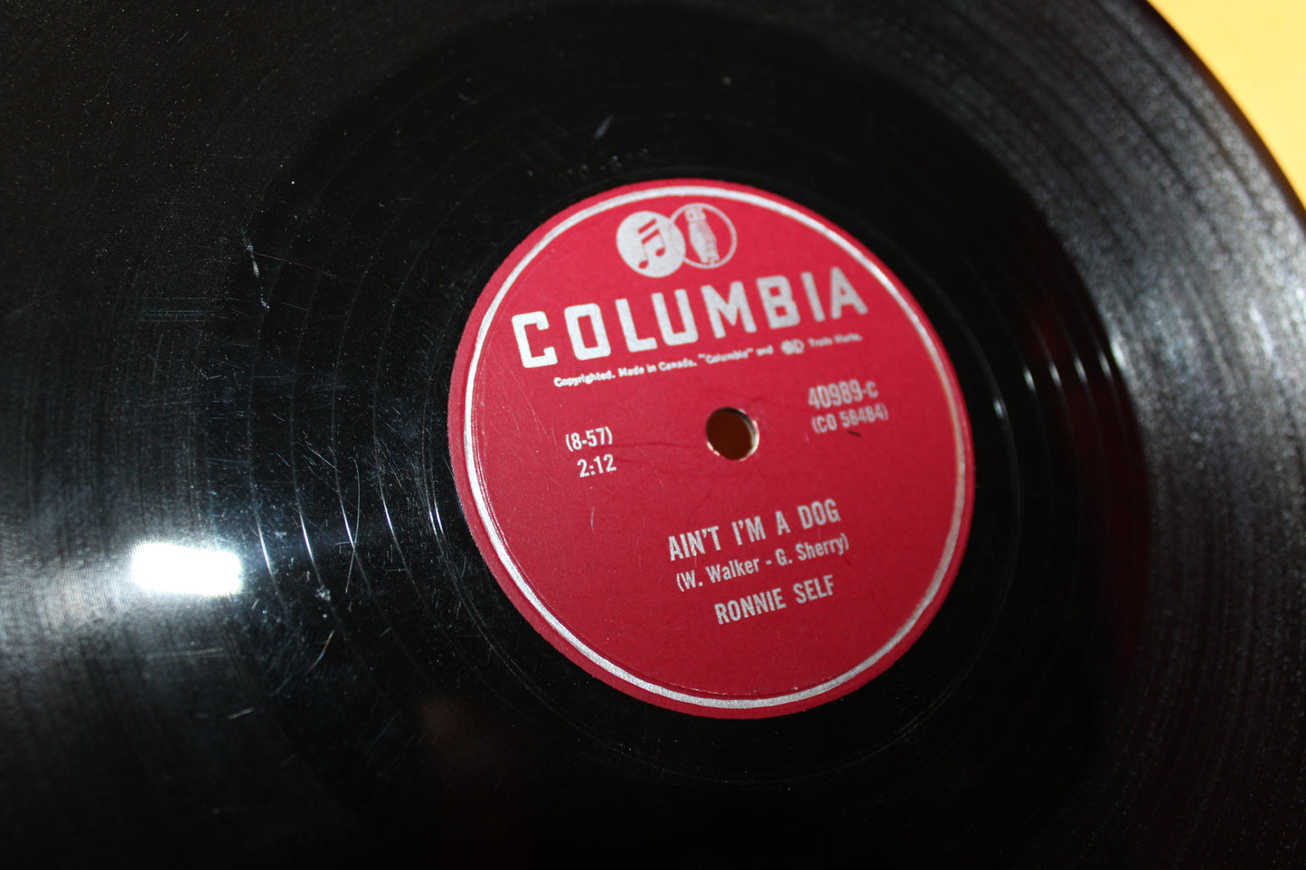 Rare Rockabilly Ronnie Self 1957 Columbia 40989 78rpm Ain't I'm A Dog