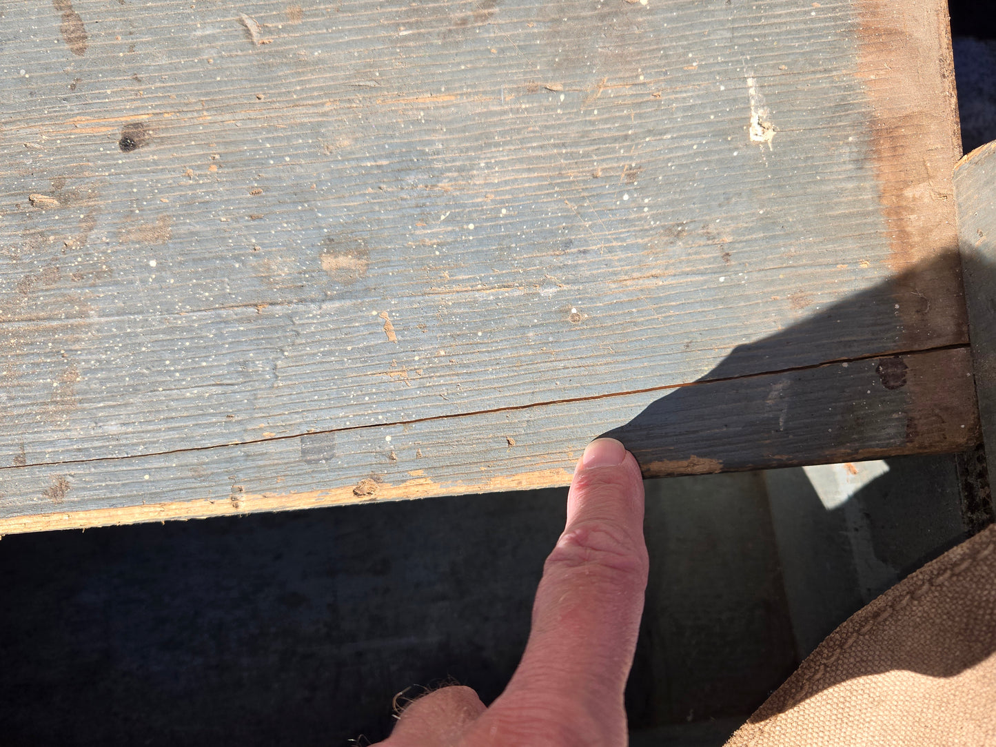Old Carpenter's Wooden Toolbox Caddy - canvas strap