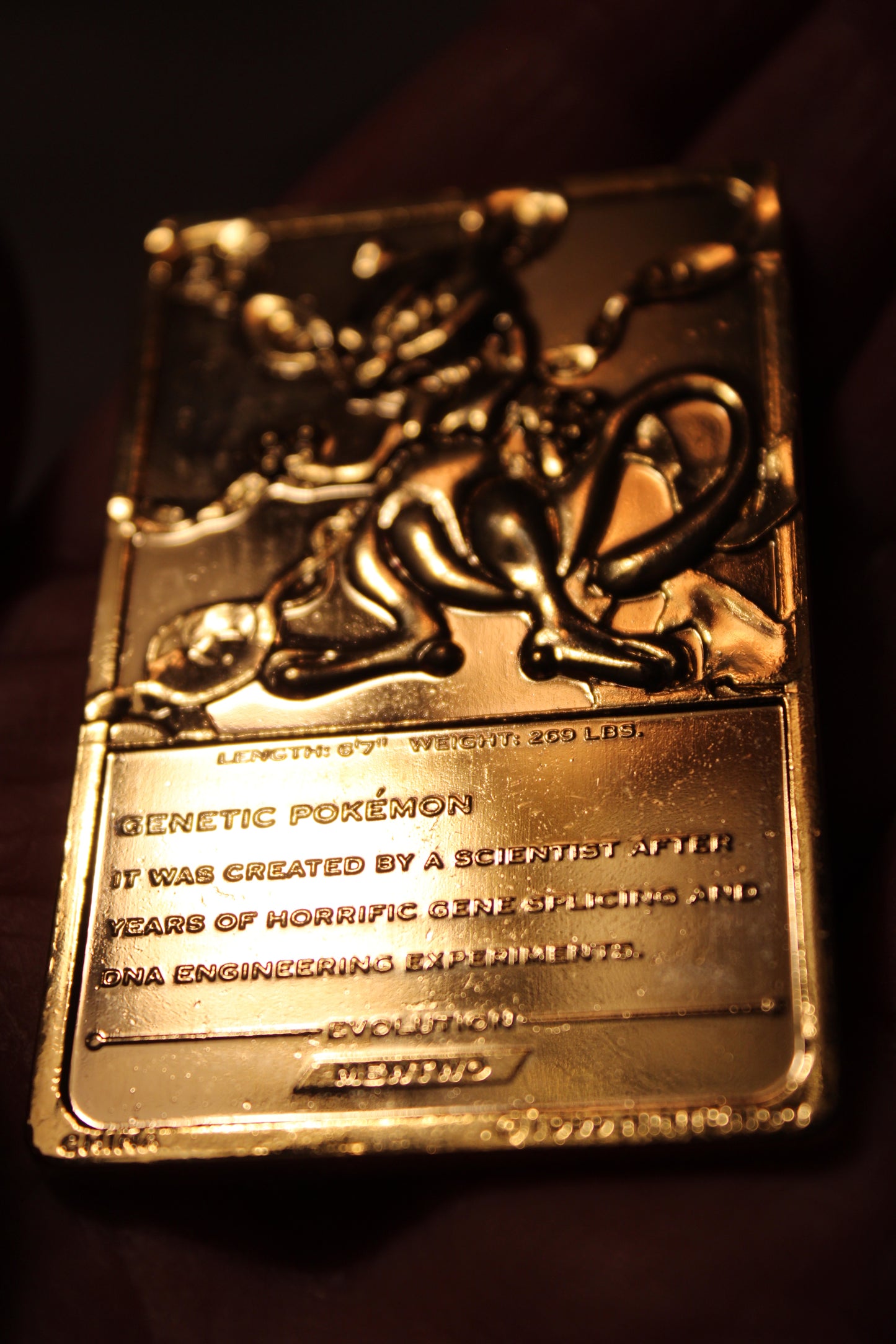 A POKEMON MEWTWO ~ 23K GOLD PLATED ~ CARD # 150 - 1999 - 54 grams - Nintendo
