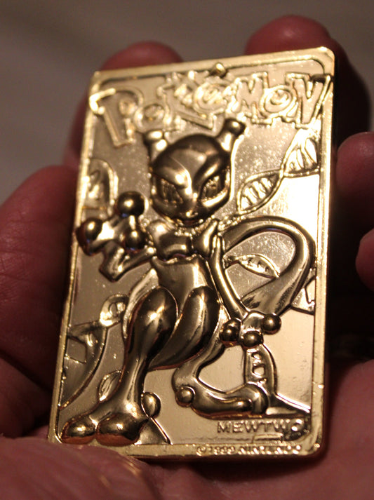 A POKEMON MEWTWO ~ 23K GOLD PLATED ~ CARD # 150 - 1999 - 54 grams - Nintendo