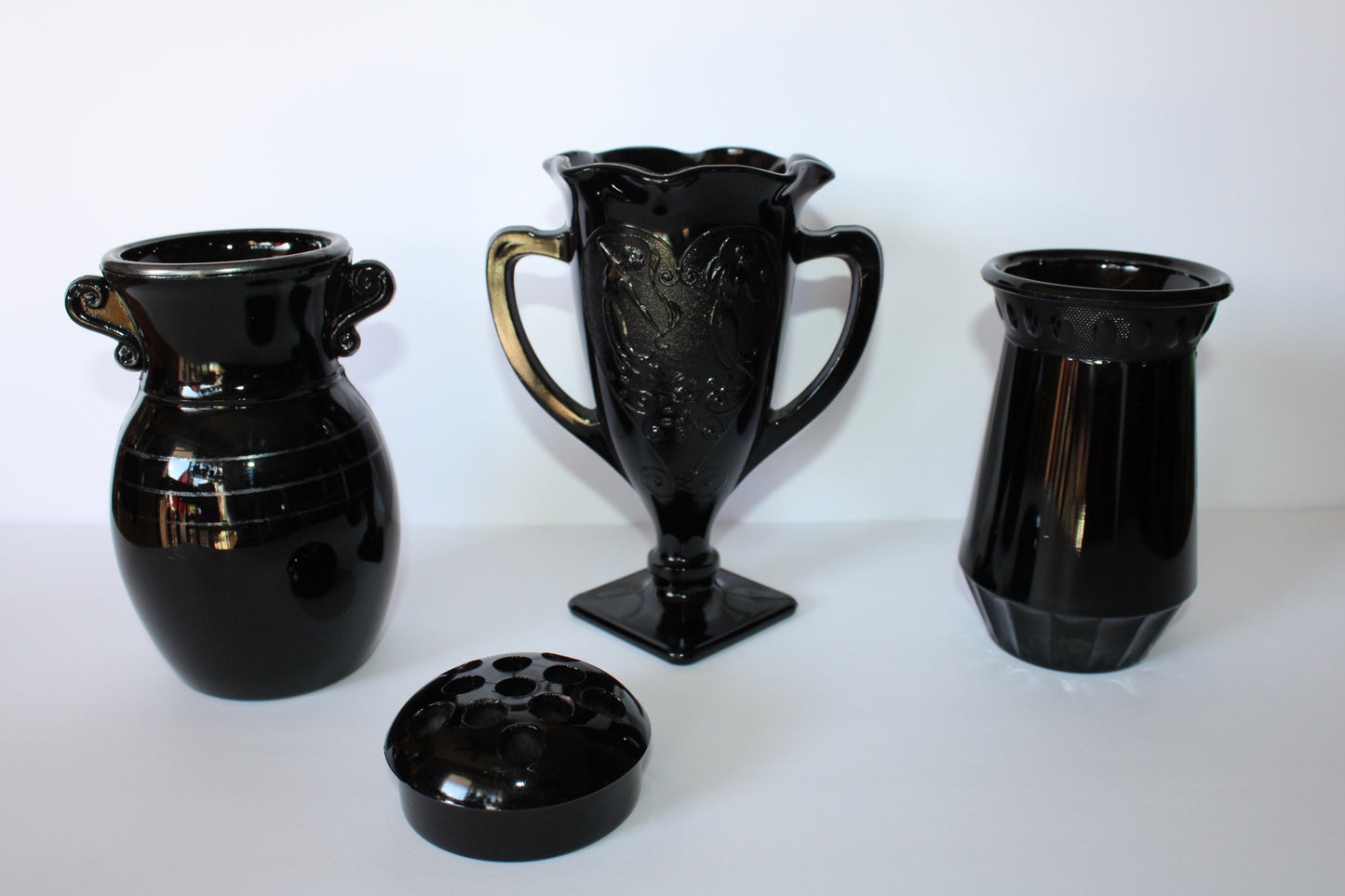 Black Amethyst Glass Collection Vintage L.E. Smith