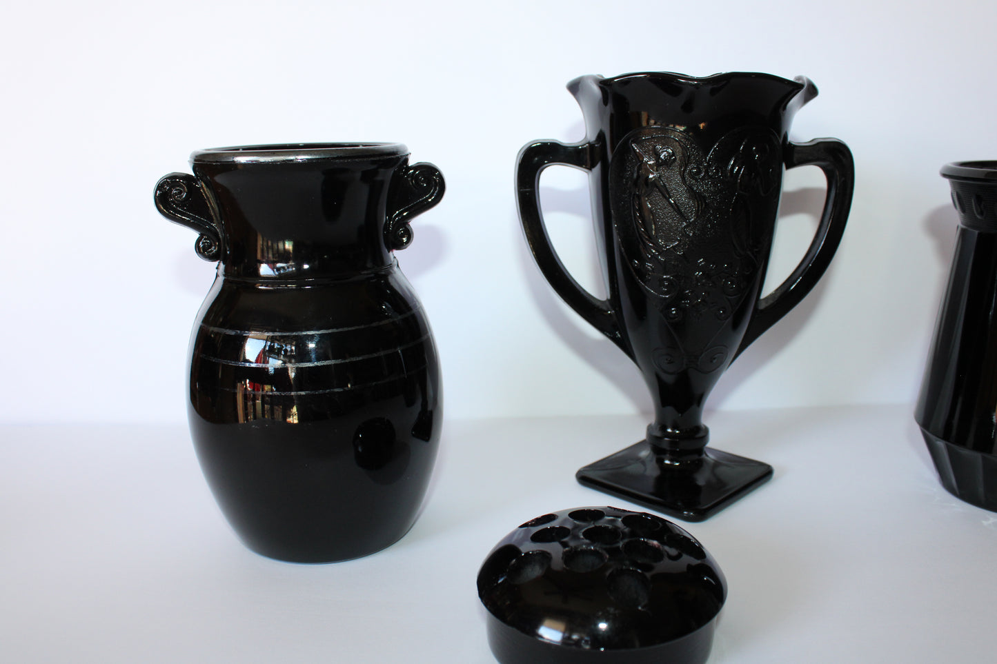 Black Amethyst Glass Collection Vintage L.E. Smith