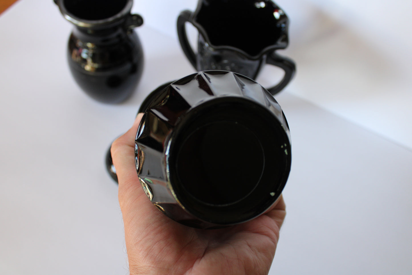 Black Amethyst Glass Collection Vintage L.E. Smith