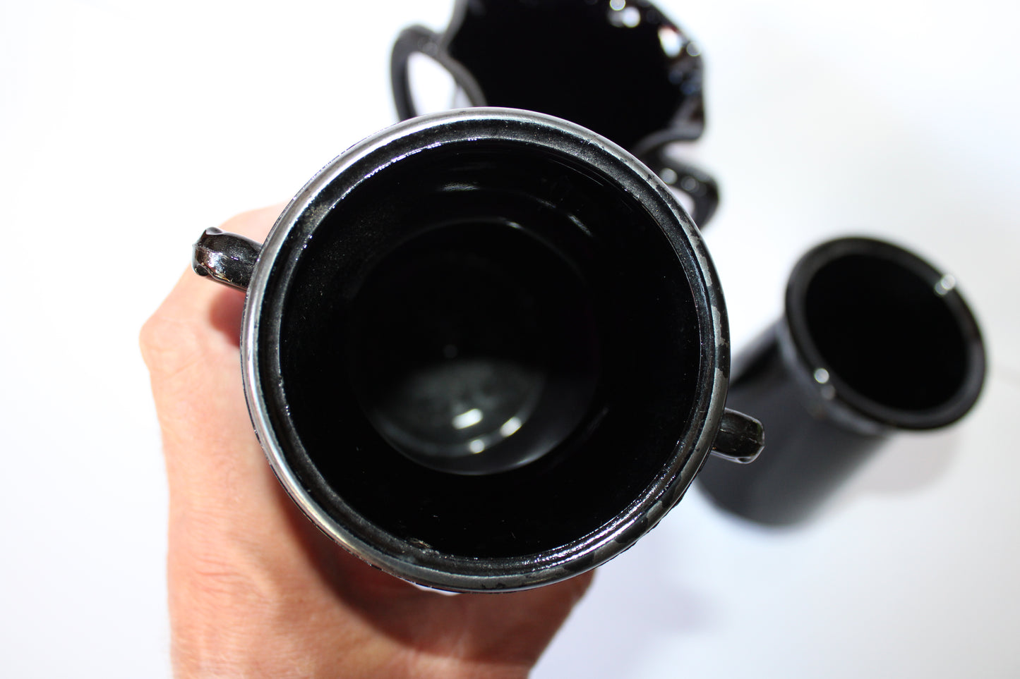 Black Amethyst Glass Collection Vintage L.E. Smith