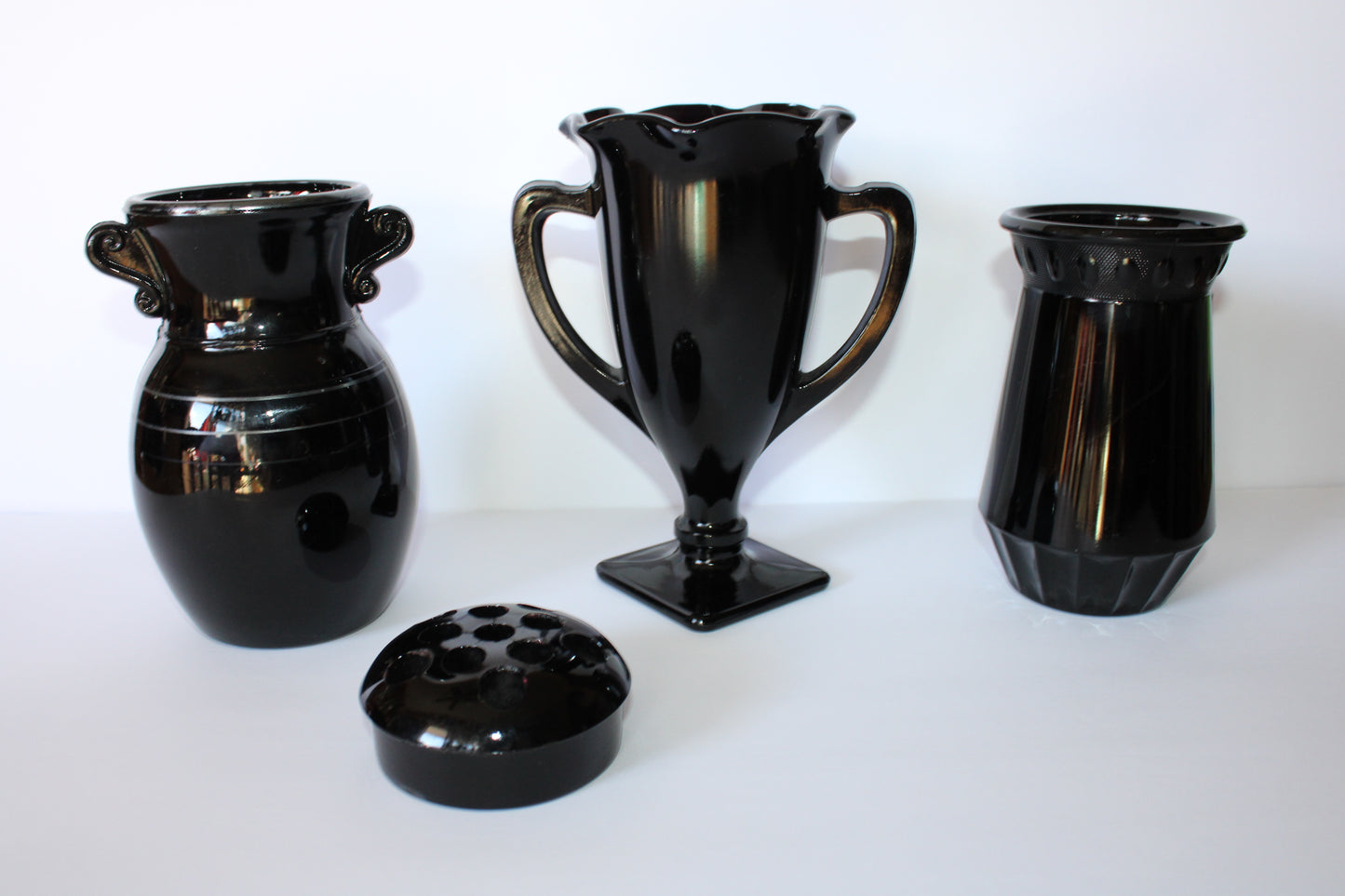Black Amethyst Glass Collection Vintage L.E. Smith