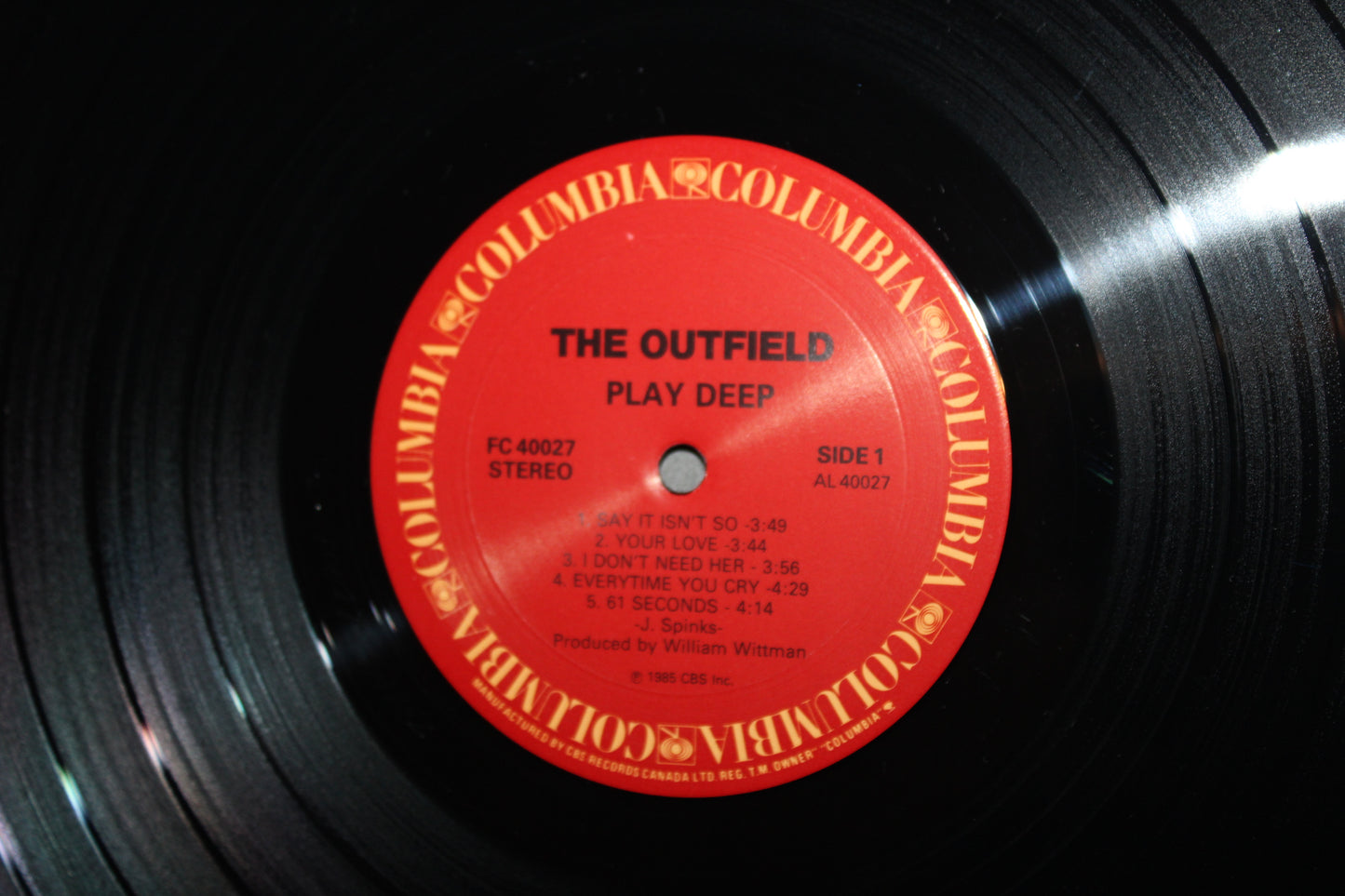 THE OUTFIELD Play Deep - 1985 - Columbia FC 40027 - Your Love - NEAR MINT