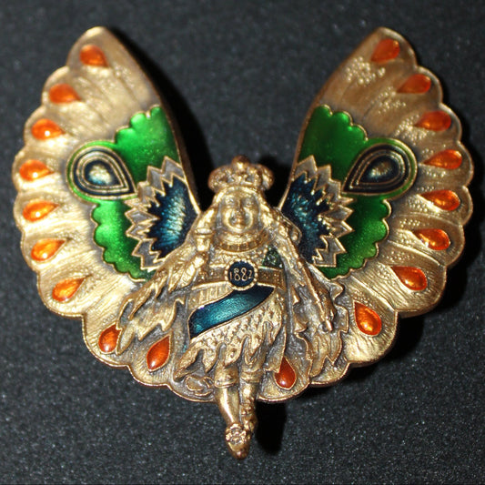 REX Butterfly King New Orleans Gold plated Mardi Gras Krewe Favor Adler's Brooch