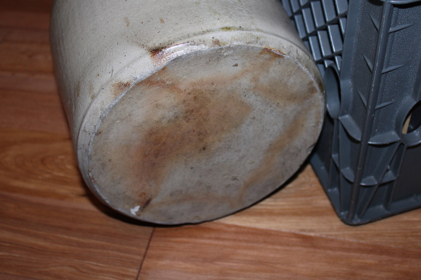 Rare Satterlee & Mory Fort Edwards N.Y. - Antique Jug Crock Cobalt Blue on Grey