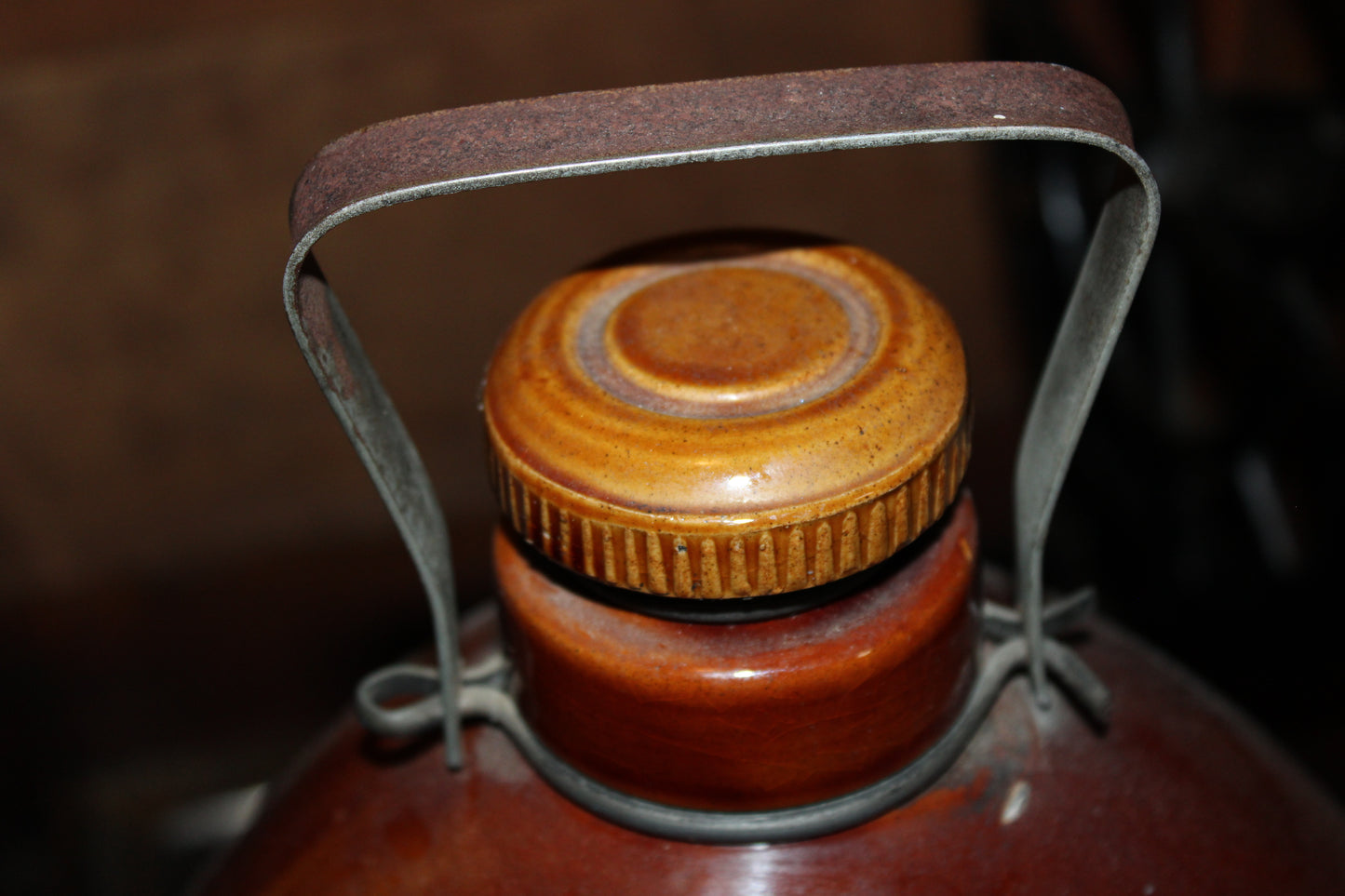 Albany N.Y. ~ Crock Stoneware Jug ~ H. Dickson Hats Caps Furs - 60 State Street