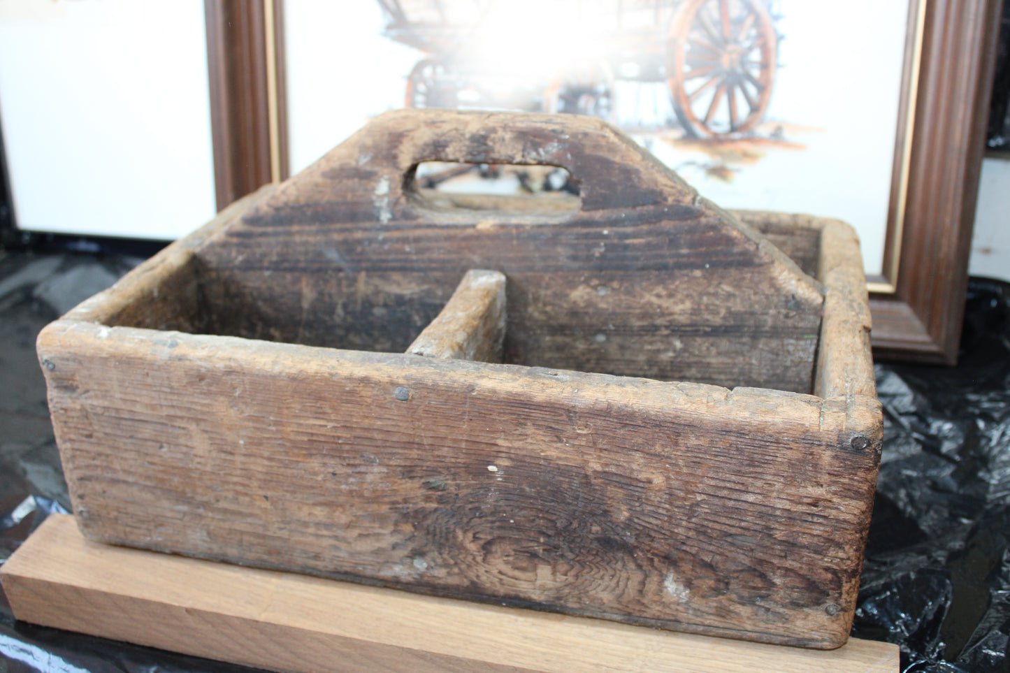 Antique Tool Tray - Wooden Caddy - Very Old - One of a Kind