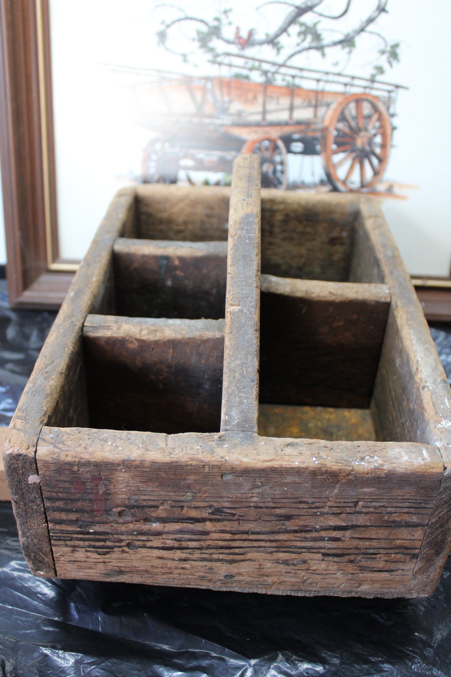 Antique Tool Tray - Wooden Caddy - Very Old - One of a Kind