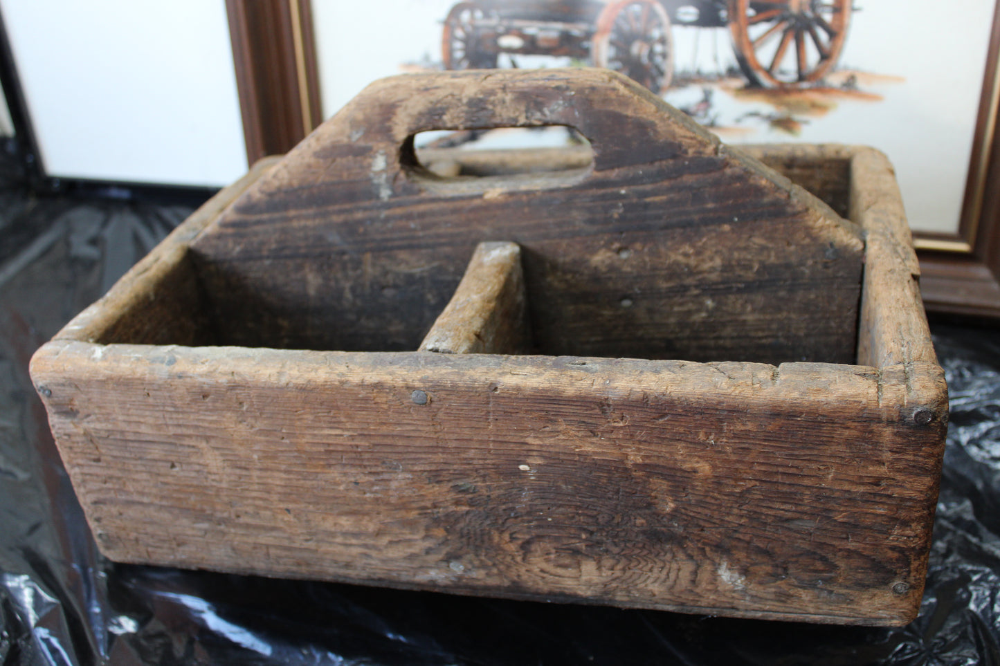 Antique Tool Tray - Wooden Caddy - Very Old - One of a Kind