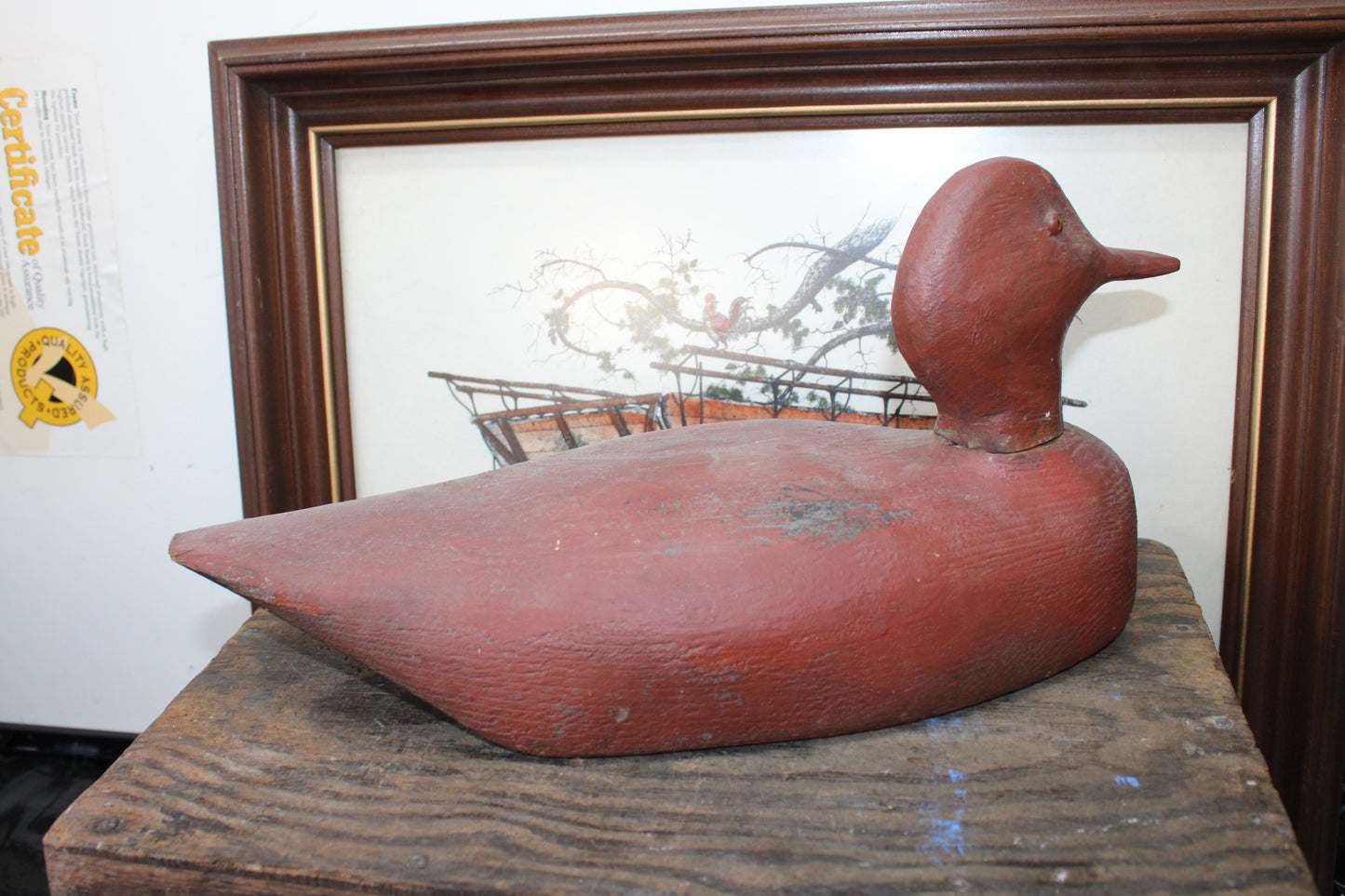 Hand carved Duck Decoy ~ Old - Wood Decoy - Rustic Decor