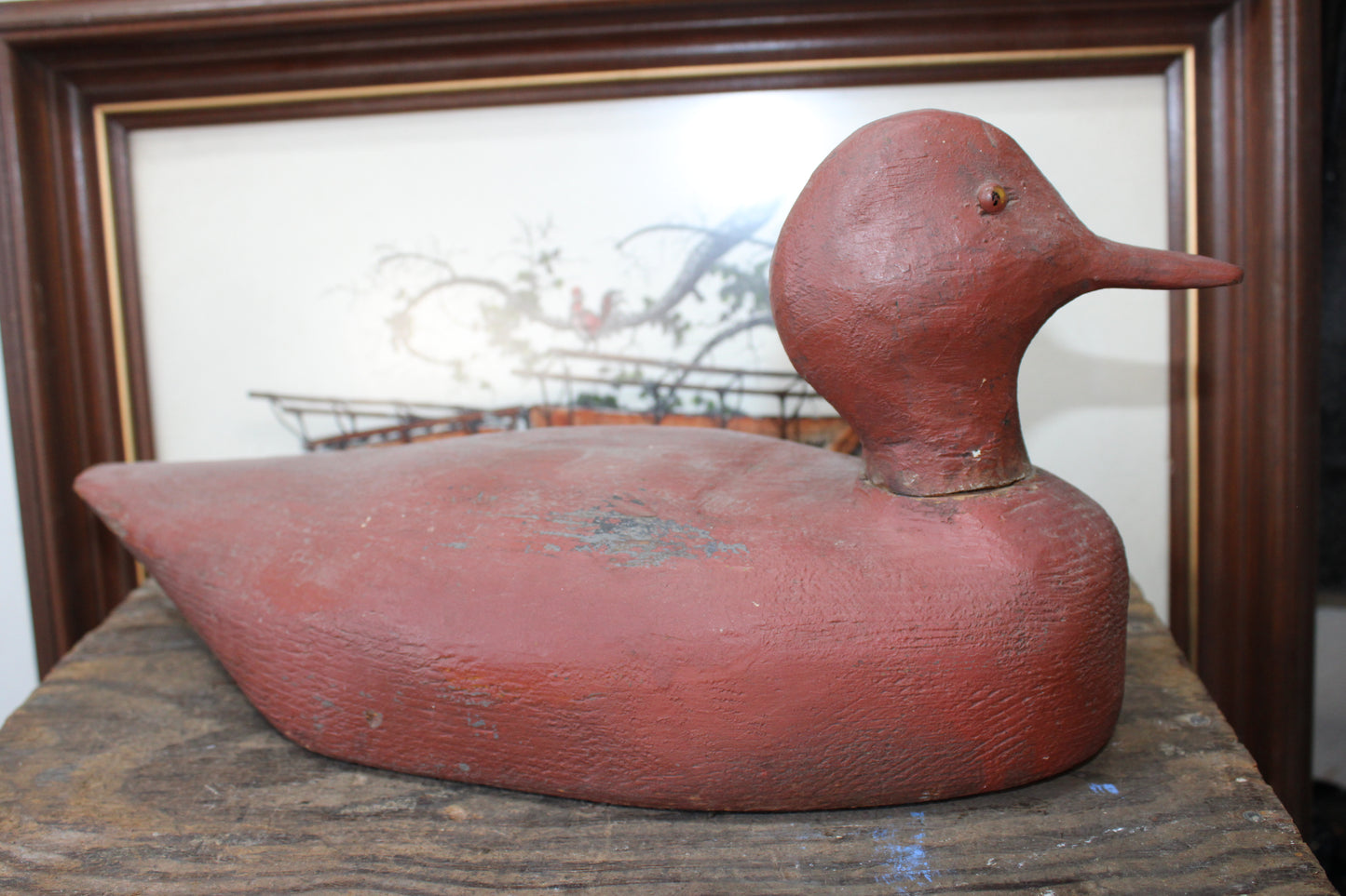 Hand carved Duck Decoy ~ Old - Wood Decoy - Rustic Decor