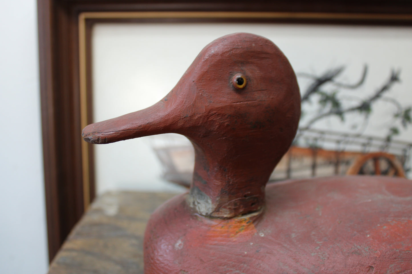 Hand carved Duck Decoy ~ Old - Wood Decoy - Rustic Decor