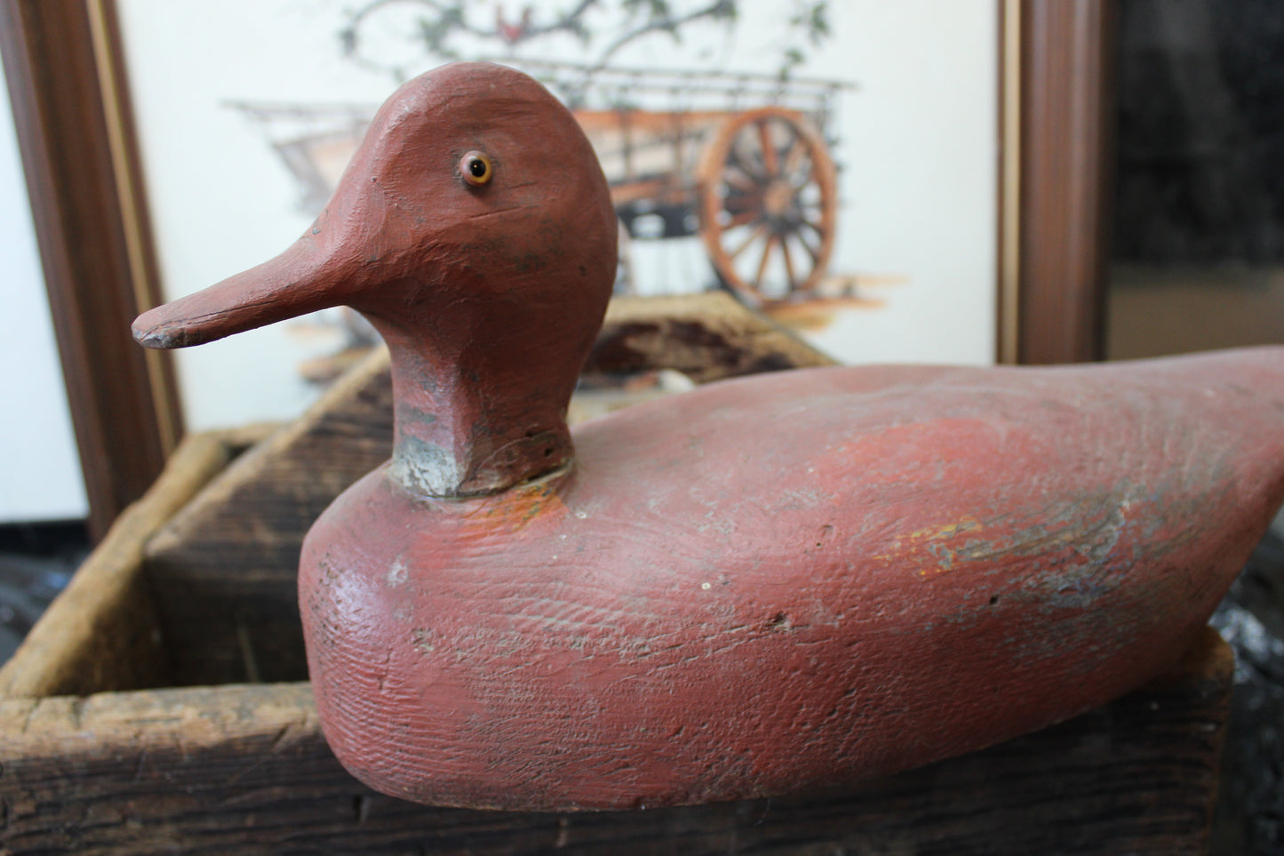 Hand carved Duck Decoy ~ Old - Wood Decoy - Rustic Decor