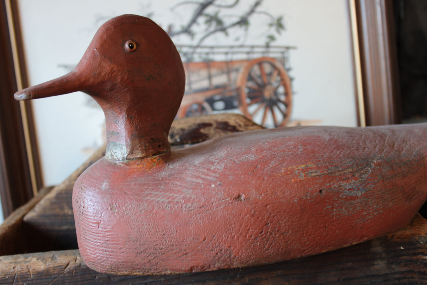 Hand carved Duck Decoy ~ Old - Wood Decoy - Rustic Decor