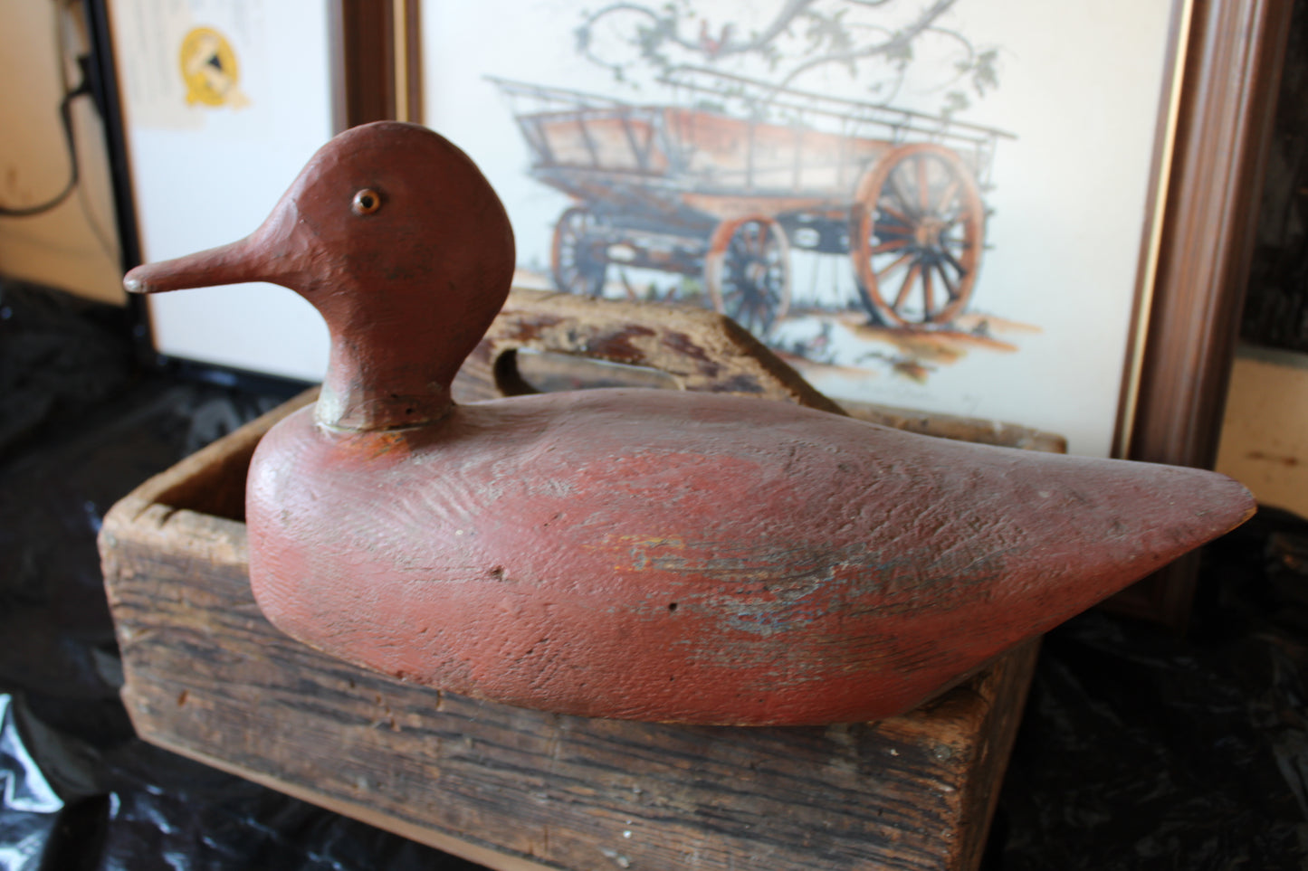 Hand carved Duck Decoy ~ Old - Wood Decoy - Rustic Decor