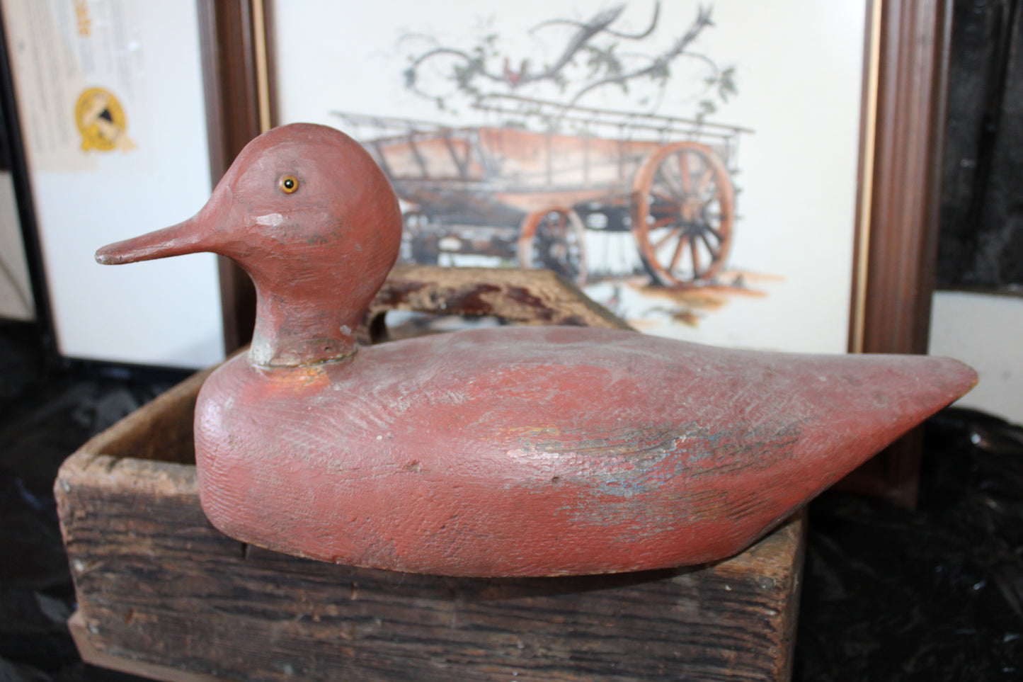 Hand carved Duck Decoy ~ Old - Wood Decoy - Rustic Decor