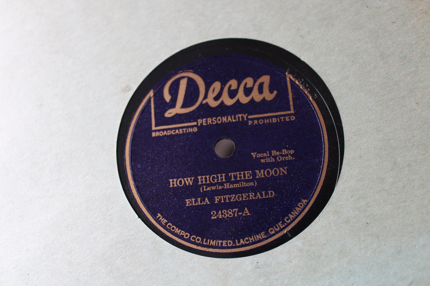 ELLA FITZGERALD How High the Moon / You Turned the Tables on Me Decca 24387 rare