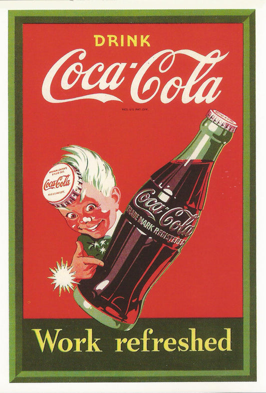 Coca Cola postcard with Sprite Boy * 1940s