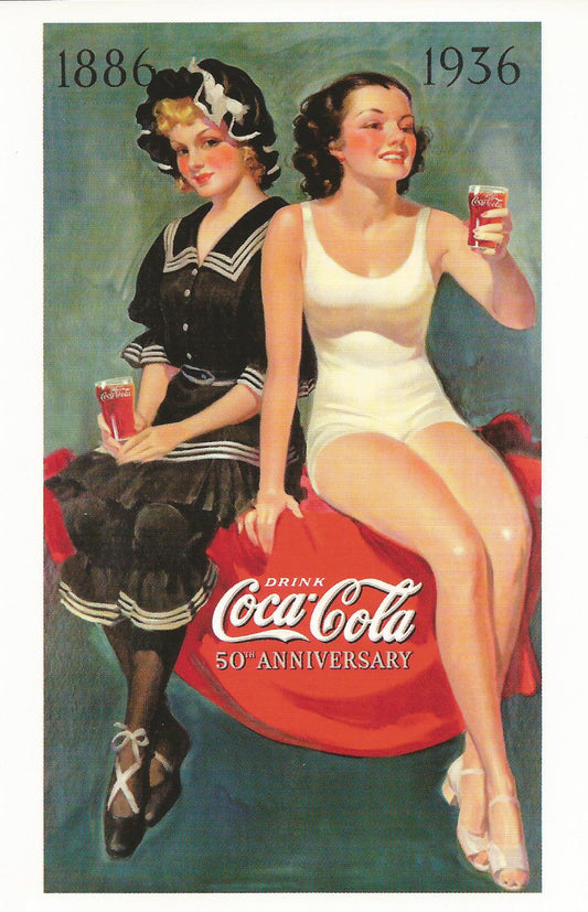 Coca Cola 50th Anniversary 1886 - 1936 postcard