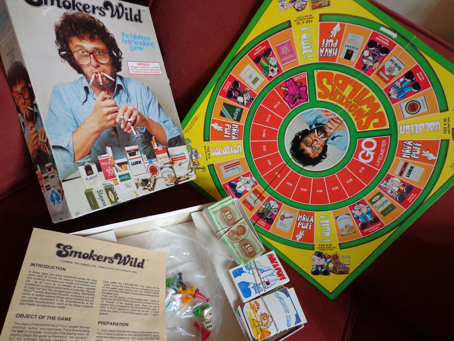 1978 Smokers Wild board Game